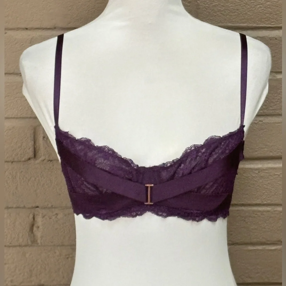 Adore Me NWT deep purple lace Demi bra 32C